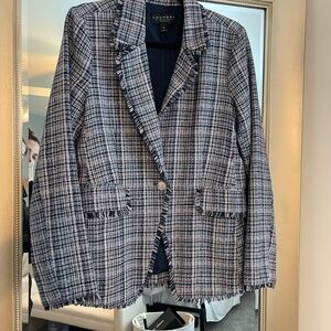 Laundry by Shelli Segal Women's Blue Plaid Jacket